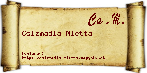 Csizmadia Mietta névjegykártya